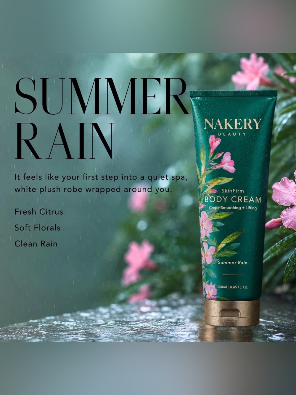 Nakery Beauty SkinFirm Body Cream - Summer Rain (Green)